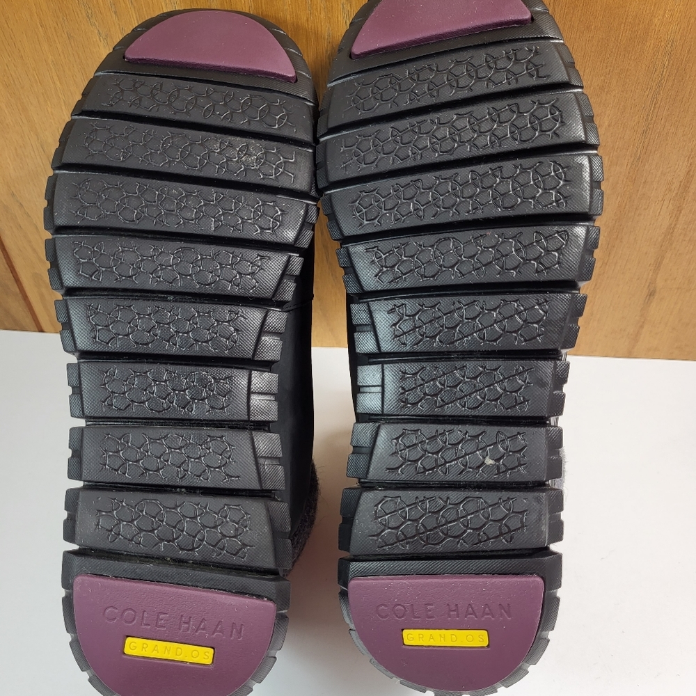 Cole Haan ZeroGrand Purple Lace Wool Collar Boots Women's Size 7B - Picture 2 of 6